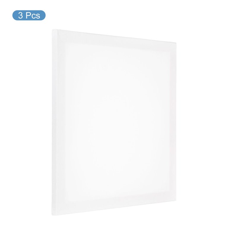 Uxcell Painting Canvas Panels 3 Pack 16x16 Inch Rectangle Wood Frame Blank Art Board Panels White