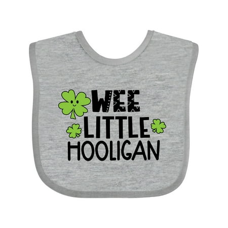 

Inktastic St. Patrick s Day Wee Little Hooligan with Clovers Gift Baby Boy or Baby Girl Bib