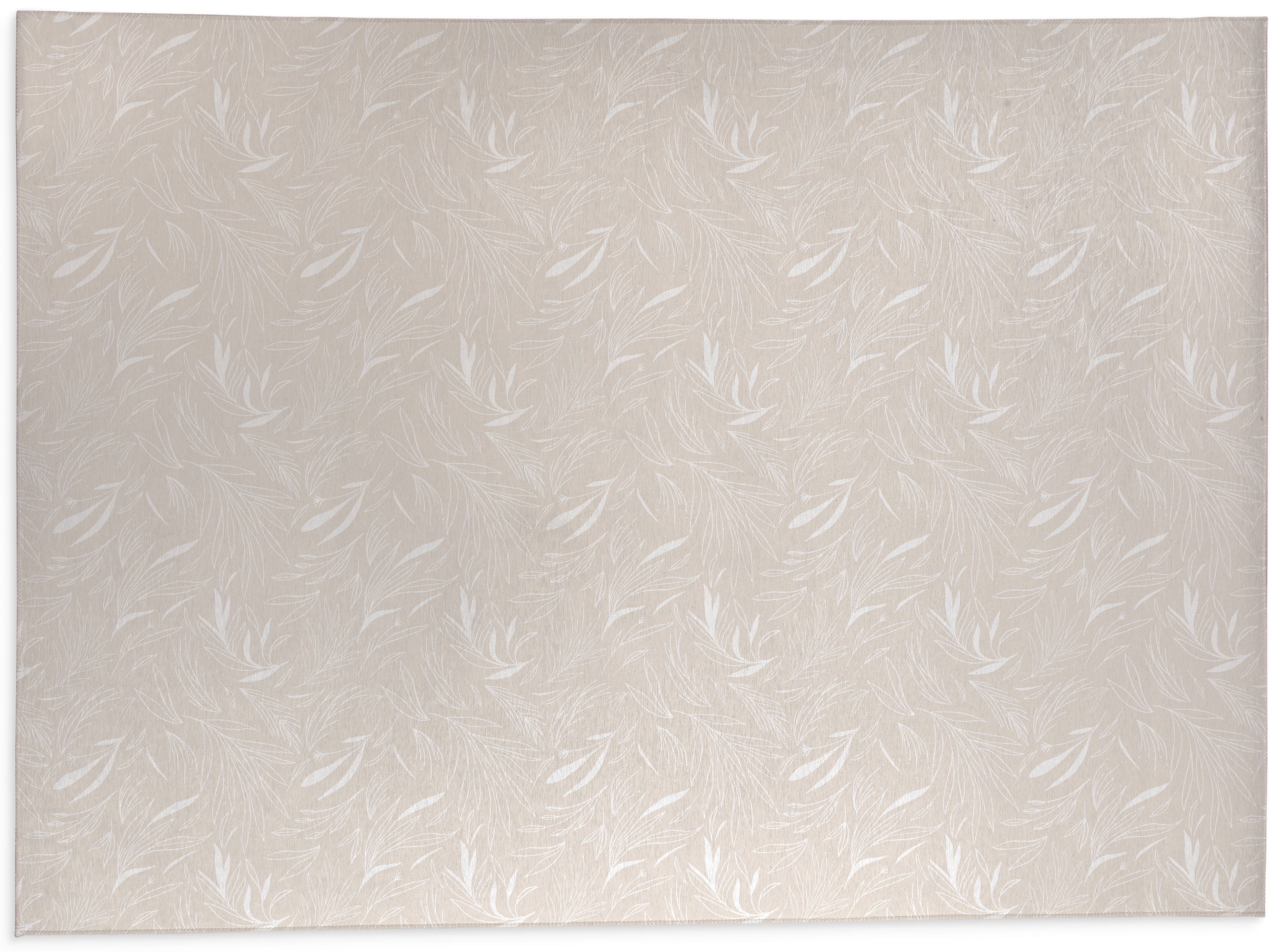 Ethereal Leaves Cream Kitchen Mat by Kavka Designs