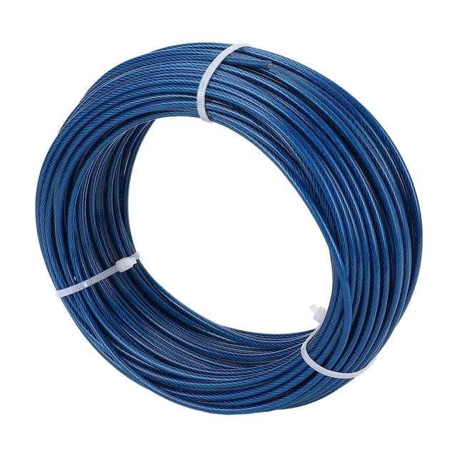 Wire Rope Turnbuckle Tensioner Kit, Blue Plastic Coated Steel 3mm Wire Turnbuckle Tensioner Kit Multipurpose for Outdoor Clothesline Plant Fence Line