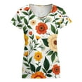thumbnail image 5 of Floral Pattern in Bright Colors Women's Blouse Short Sleeve Women's Top T-Shirt Spring Summer Clothes, 5 of 7