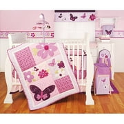 Li'l Kids - Plum Blossoms 4-Piece Crib Bedding Set