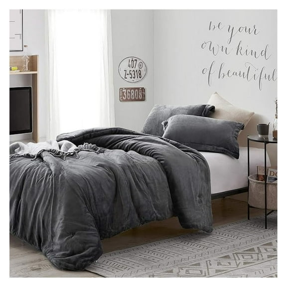 Coma Inducer Twin XL Comforter - Plush - Steel Gray