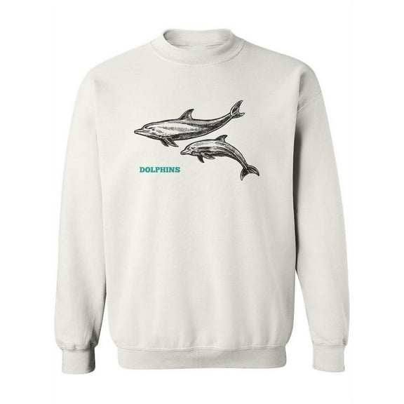 Dolphins Sketch Sweatshirt Women -Image by Shutterstock, Female 3X-Large