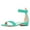 Turquoise, variant on YDN Women Round Open Toe Ankle Strap Sandals Low Chunky Heels with Buckle Elegant Dressy Party Daily Shoes Size 7 Red