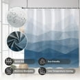 thumbnail image 6 of 84x72inch Abstract Lines Gradient Shower Curtain Mountain Peak Abstract Art Texture Navy Blue Gradient Color Casual Style Modern Home Decoration Bathroom Stall Bathtubs Curtain with Hooks, 6 of 6
