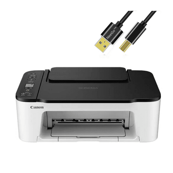 Canon Wireless Inkjet All in One Printer, Print Copy Scan Mobile Printing with LCD Display, USB and WiFi Connection with 6 ft NeeGo Printer Cable