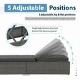 thumbnail image 4 of JOIVI Outdoor Chaise Lounge Chairs, Gray Wicker Rattan Adjustable Position Sun Lounger with Removable Dark Gray Cushions- Set of 2, 4 of 8