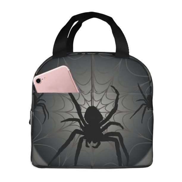 Disketp Black Spiders Bolsa Térmica para Almuerzo para Hombre y Mujer, Ideal para Trabajo, Senderismo y Picnic