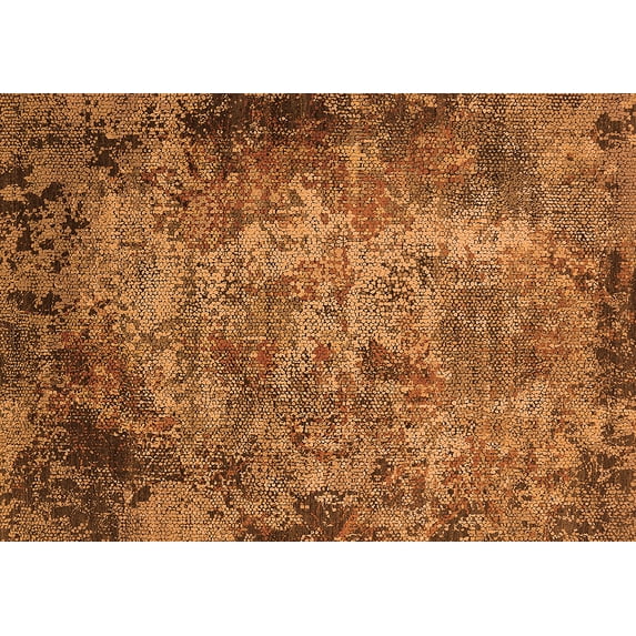 Ahgly Company Indoor Rectangle Oriental Orange Industrial Area Rugs, 6' x 9'