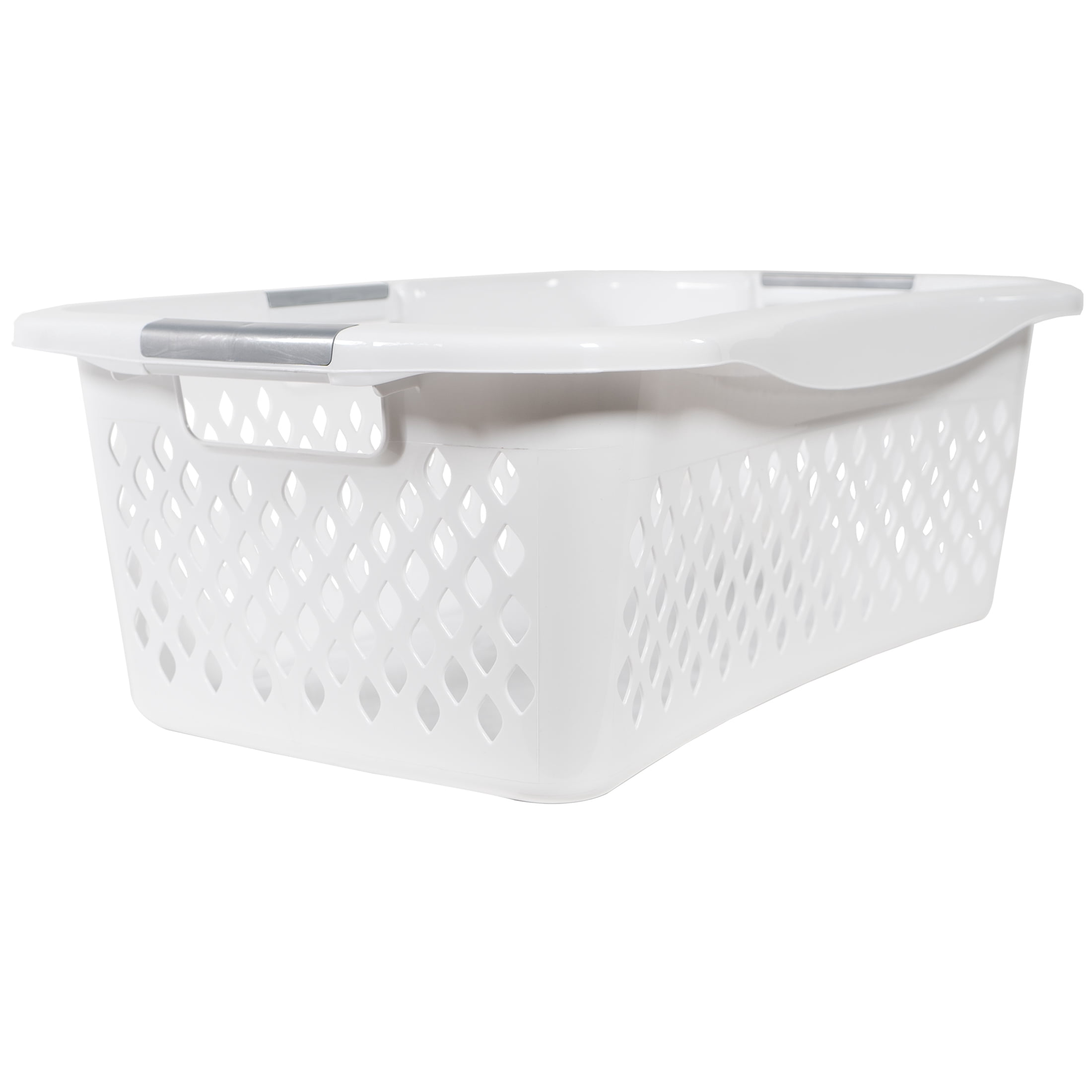 Home Logic 1.5-Bu Front Load Plastic Laundry Basket, White (Set of 4)