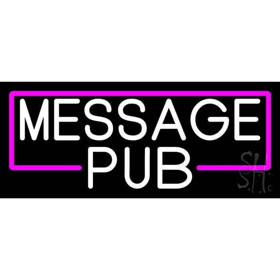 Message Pub LED Neon Sign 10 x 24 - inches, Clear Edge Cut Acrylic Backing, with Dimmer - Bright and Premium built indoor LED Neon Sign for Bar decor.