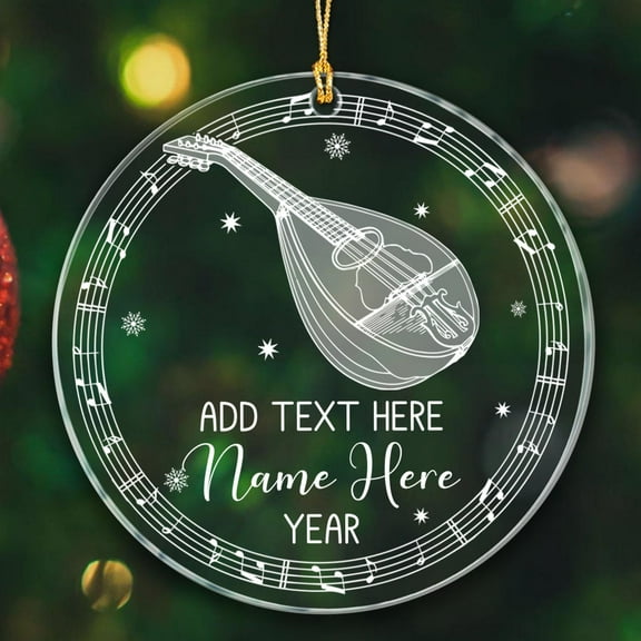 Personalized Mandolin Christmas Ornament 2025, Customized Name Mandolinist Xmas Ornaments for Mandolin Player Music Lover, Mandolin Musical Instrument Ornament Xmas, Mandolin Musician Ornaments Gift