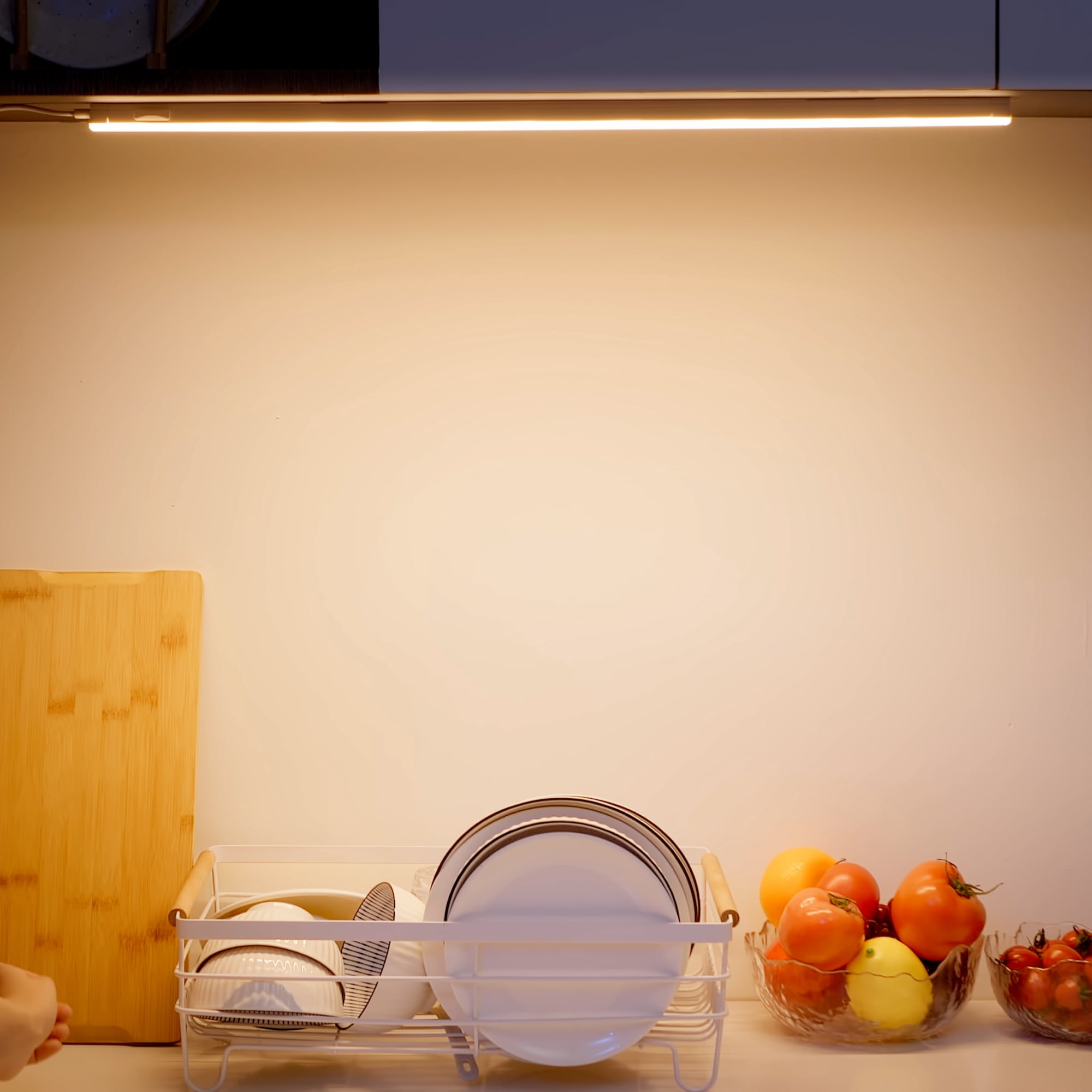Leetdud Under Cabinet Lighting Plug In, 16'' 1pc,3 Color 3000K/4000K/5000K,Linkable AC120V Ultra Slim, Super Bright Under Counter Light For Kitchen, Cupboard, Sink Light, Shelf Light