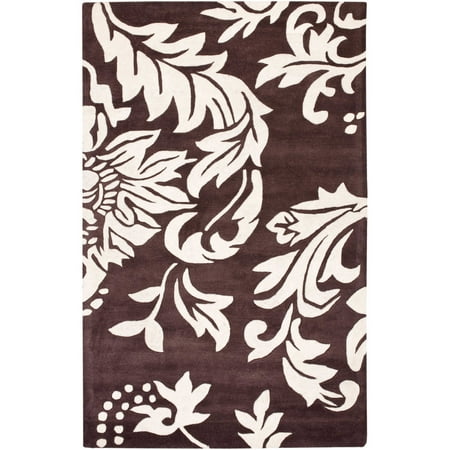 SAFAVIEH Soho Morgan Floral Wool Area Rug Brown/Ivory 3 6 x 5 6