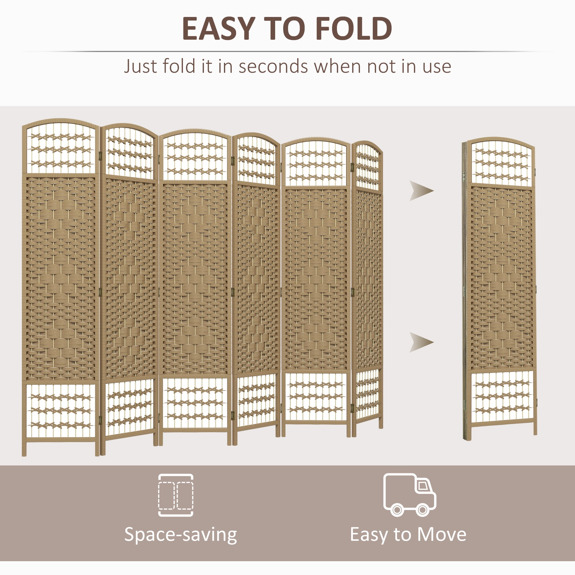 HOMCOM Folding Room Divider Freestanding Privacy Screen Panel