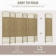 thumbnail image 4 of HOMCOM 5.6ft Folding Room Divider, Freestanding Privacy Screen, Natural, 4 of 10