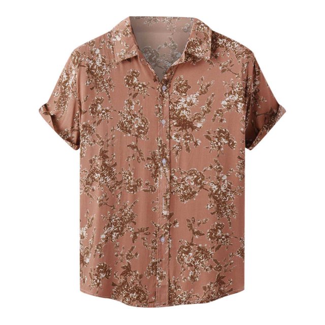 Camisa de playa de manga corta hawaiana para hombre, camisas informales con botones de verano estampadas Pompotops oipoqjl25090