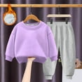 thumbnail image 2 of Hessimy Toddler Boys Girls Spring Summer Cute Cartoon Print 2Pcs Long Sleeve Sleepwear Pajamas, Cute Sleep Pattern(Purple,8-9 Years), 2 of 7