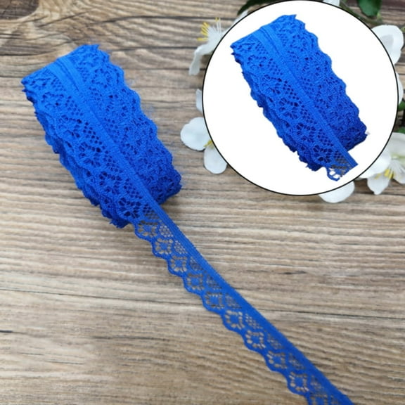 HWHCGZ 10 Yards Lace Ribbon Vintage Lace Trims Ribbon Laces for Sewing, Crafts, Wedding Decor, Flower Ribbons Blue