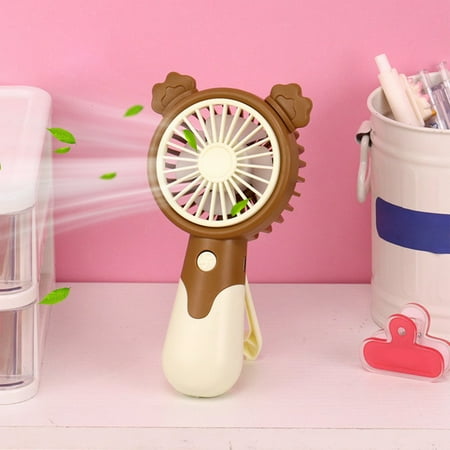 

Gnmfd Three-speed USB Charging Handheld Fan with Stand Children s Gift Cute Style Portable Fan Removable Fan - Quiet Portable Fan for Children Cute Design Detachable Perfect Gift Brown