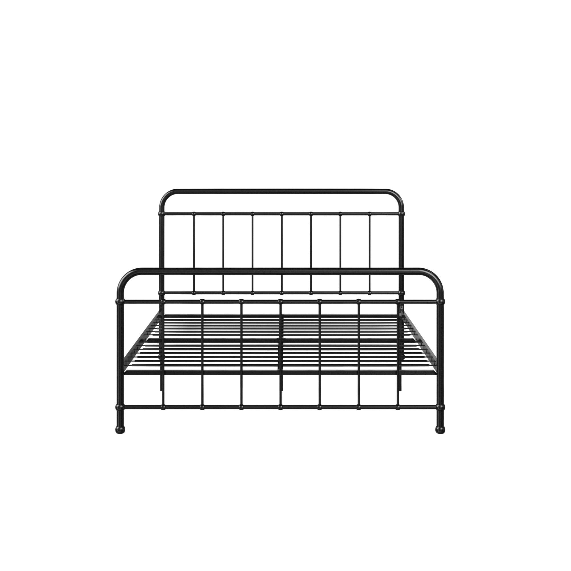 Woven Paths Brooklyn Iron Metal Platform Bed, Queen, Black