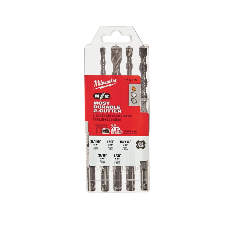 Milwaukee Tool 5 PC SDS PLUS M/2 Kit