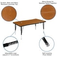 thumbnail image 5 of Emma + Oliver 3 Piece 76" Oval Wave Collaborative Oak Kids Adjustable Activity Table Set, 5 of 14