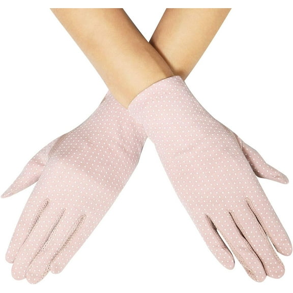 LinYooLi Womens Sunscreen Gloves UV Sun Lightweight Cotton Touch Screen Driving Gloves