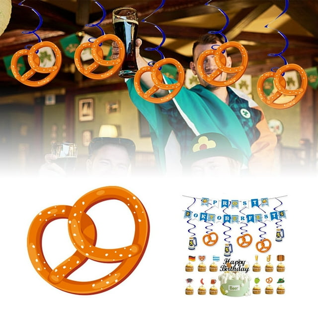 Prost Oktoberfest Festival Theme Party Decorations Spiral Pendant Hanging Flag Set