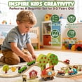 thumbnail image 6 of Train Set, Wooden Train Set for Kids, Train Toys for Toddlers, Toy Train with Train Tracks, Wooden Farm Toys for Kids 2 3 4 5+ Years Old, Great Gift for Boys Girls - Compatible with Other Brands, 6 of 8