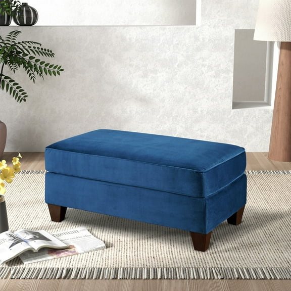 Roundhill Furniture Camero Fabric Cocktail Ottoman in Navy Blue