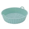 thumbnail image 3 of ZPSHYD 2 Plaques De Cuisson en Silicone pour Friteuse à Air – Plateau Rond Antiadhésif Domestique avec Protection Contre Les éclaboussures D'huile pour Un Nettoyage Facile.(Straight Body-Cyan), 3 of 14