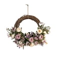 thumbnail image 2 of Festival Decor,17.71In Artificial Rattan Wreath Elegant Visual Effect Sturdy Structure Built-In Hook,Festive Decor for Home Door Wall Window Indoor Outdoor Festive Season Decoration Decors, 2 of 6