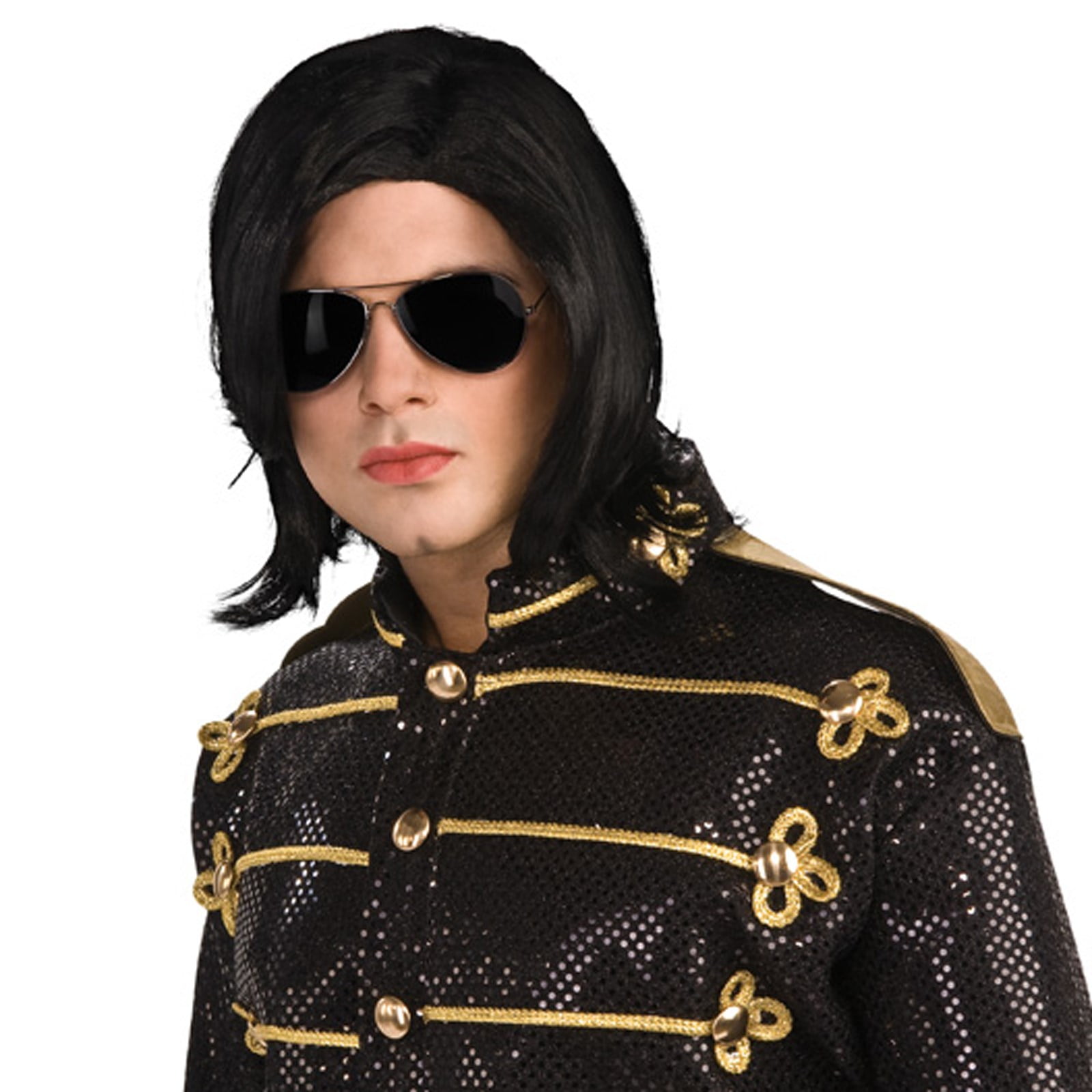 Michael Jackson Straight Wig and Glasses - Walmart.com