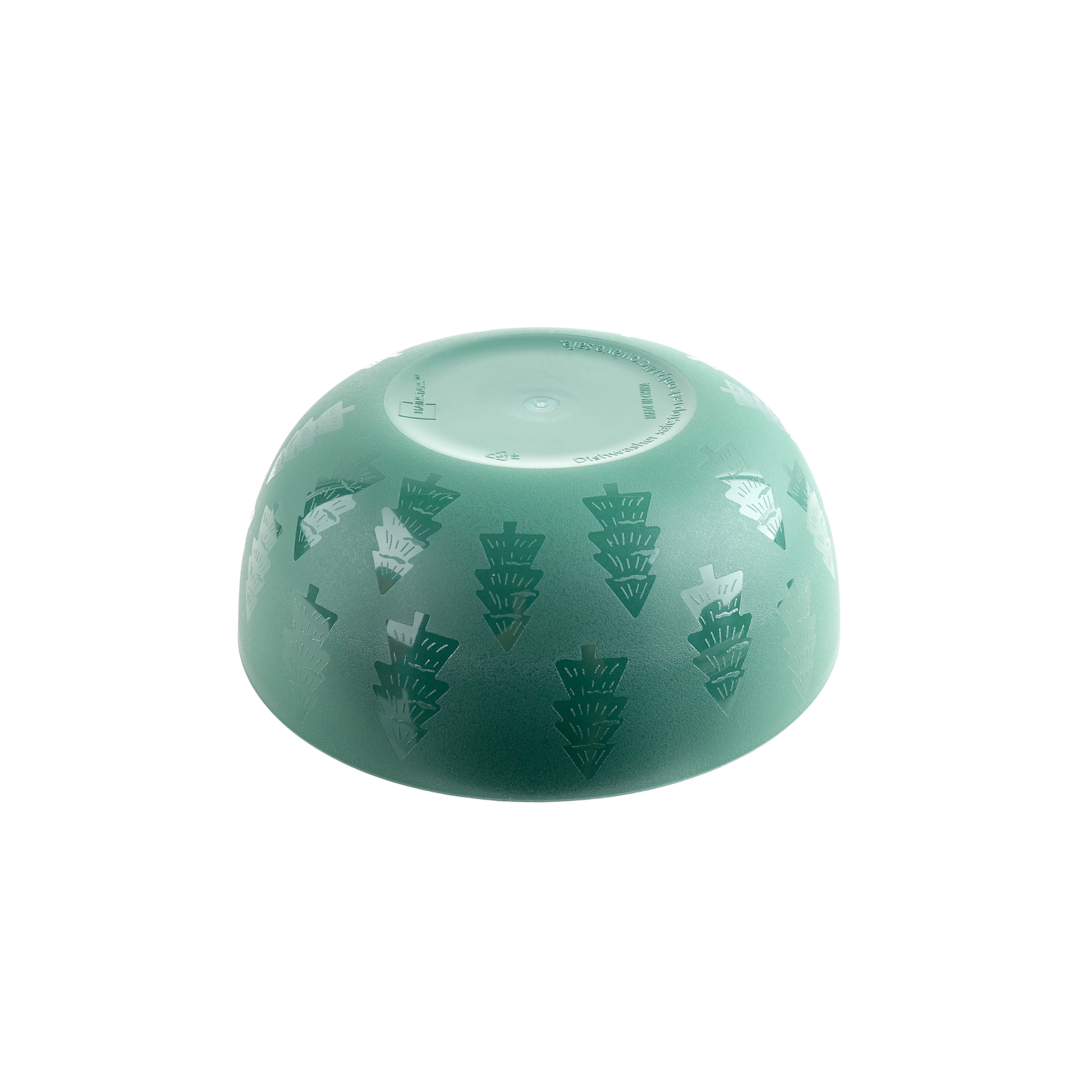 Mainstays 38 Ounce Round Plastic Etched Tree Bowl, Green