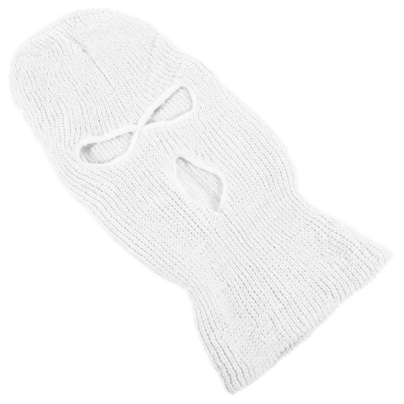 IBASETOY 1Pcs Outdoor Balaclava Mask Knitted White Full Face Cover Breathable for Men Cycling