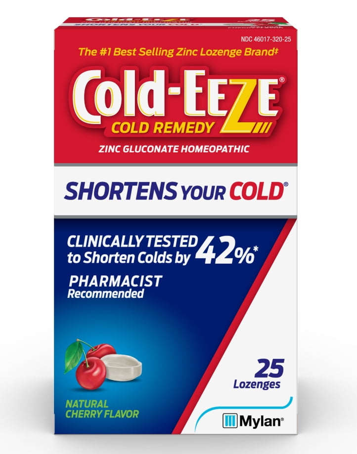 Cold-EEZE Cold Remedy Zinc Lozenges, Natural Cherry, Cold Relief, 25 Ct