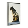 thumbnail image 3 of Stupell Industries Leopard with Silhouette Animals & Insects Painting Gray Floater Framed Canvas Art Print Wall Art, 21 x 31, 3 of 9