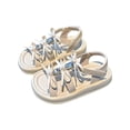 thumbnail image 3 of Viluyesy Girls' Bow Accent Sandals Princess-Style Open-Toe Beach Shoes for Summer, Lightweight Casual Sandals for Toddlers and Kids White Size 2.5, 3 of 10