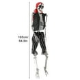 thumbnail image 6 of Cixusio 5.4Ft Pirate Life Size Skeleton Poseable Realistic Halloween Skeleton Party Decoration Haunted House Props Decor, 6 of 15