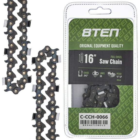 Full Chisel Chainsaw Chain 16 inch .043 3/8 LP 56DL for Poulan DeWalt Solo 810-CCC2288H