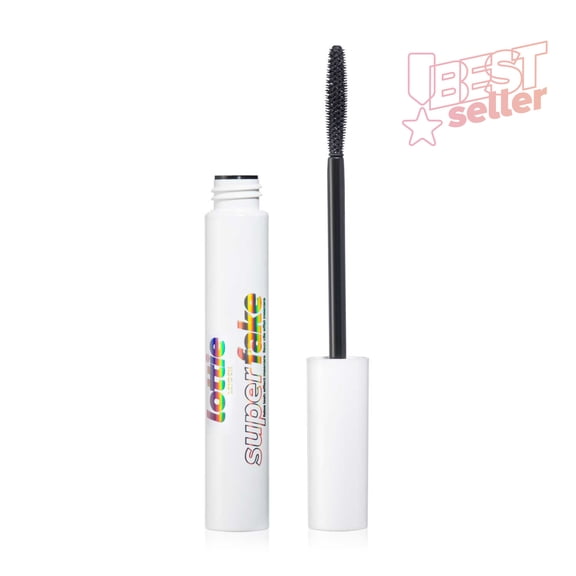 Lottie London Superfake Mascara, Ultra Lengthening Vegan, 12-Hour Long-Wear, Black, 0.3 fl oz