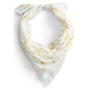 No Boundaries Women's Printed Bandana with Versatile Style, White