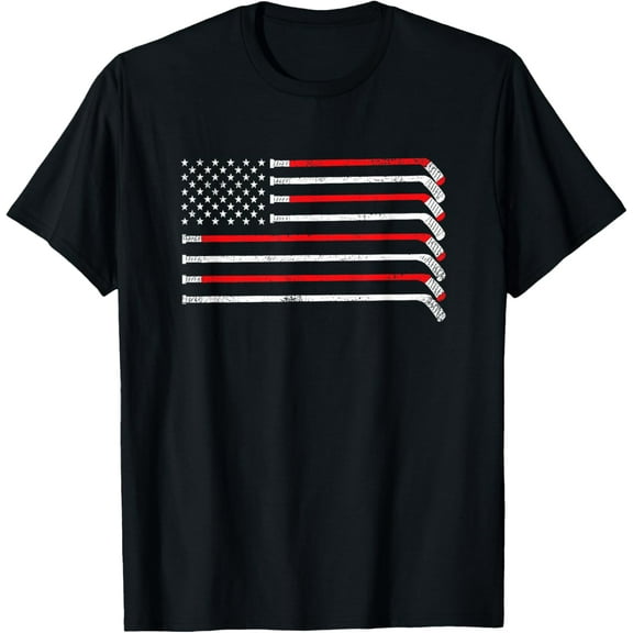 t-shirt Hockey Stick USA Flag Faded Hockey Player T-Shirt mens t shirt，black，women，funny，misfits，men，journey