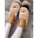 thumbnail image 1 of Women's Winter Indoor House Slippers, White Cross Strap Slides With Fur Trim, Fashionable For Outdoor & Vacation Wear, 1 of 5