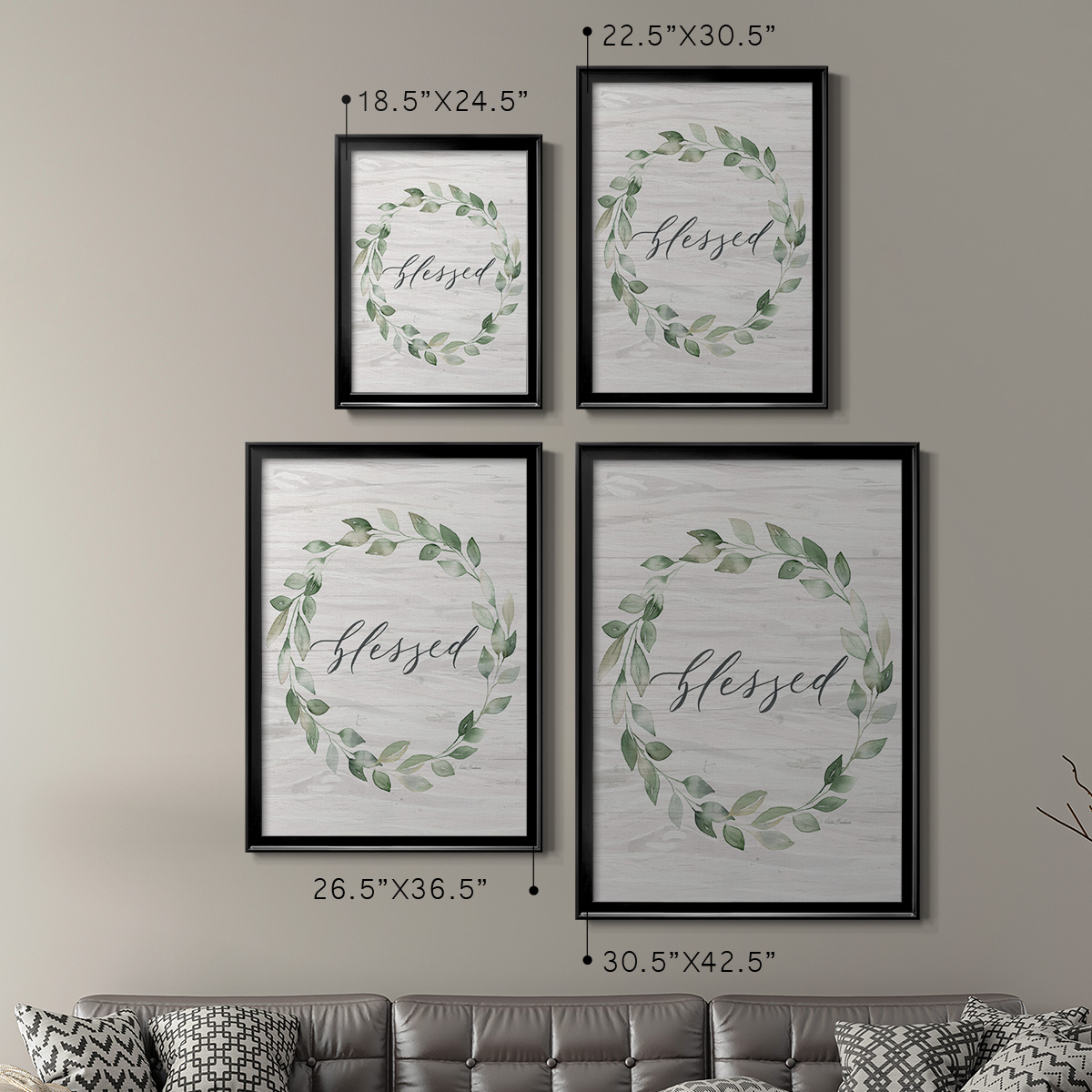 Blessed Wreath Premium Framed Print - Ready to Hang
