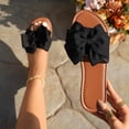 thumbnail image 5 of Domuza Women's Bow Flat Casual Sandals 2026 Summer Comfortable Non-slip Slides Slip On Open Toe Sandals Indoor Outdoor Slippers Shoes Black 7（EU-38）, 5 of 7