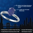 thumbnail image 2 of Gem Stone King 14K White Gold Blue Lapis Solitaire Engagement Ring for Women | 1.40 Cttw | Oval 8X6MM | Gemstone Birthstone | Size 9, 2 of 6