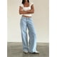 thumbnail image 4 of Pantalones vaqueros de pierna ancha for mujer, de talle bajo, holgados, pierna recta, pantalones de mezclilla for novio, pantalones vaqueros sueltos casuales, estilo niña Y2K, 4 of 5